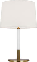 Monroe Medium Table Lamp | Burnished Brass and Glossy White