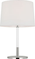 Monroe Medium Table Lamp | Polished Nickel and Glossy White