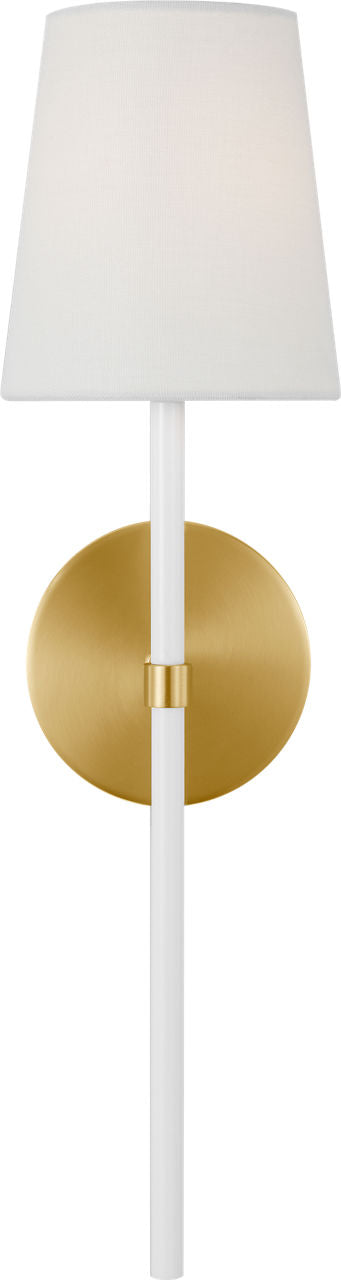 Monroe Tail Sconce | Burnished Brass and Glossy White