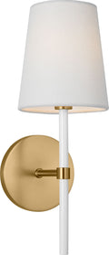 Monroe Small Sconce | Burnished Brass and Glossy White