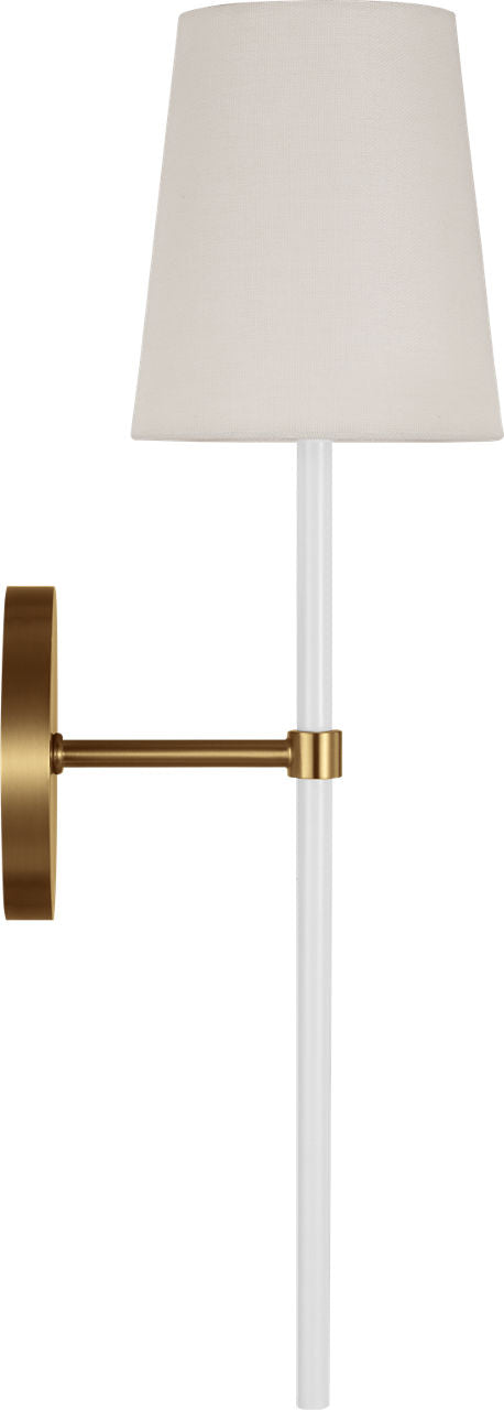 Monroe Tail Sconce | Burnished Brass and Glossy White