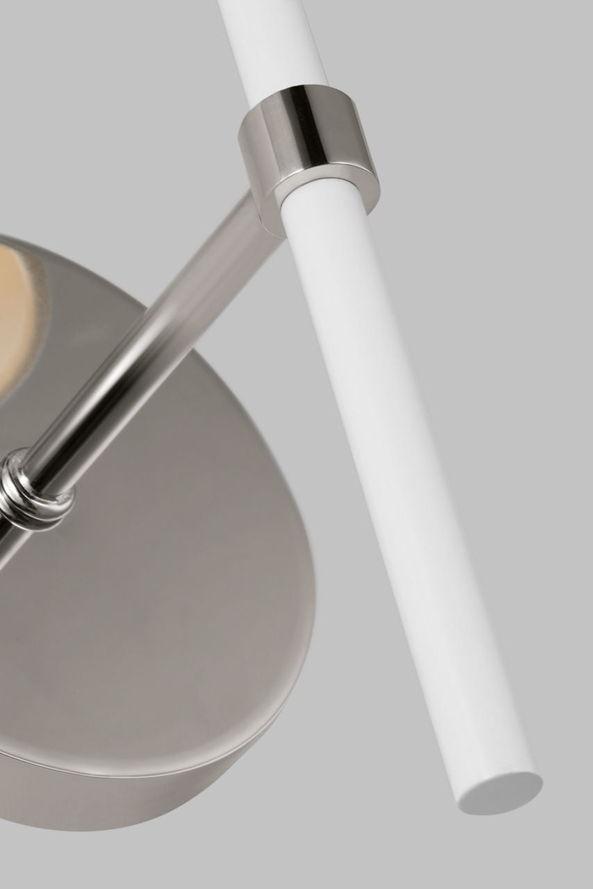 Monroe Small Sconce | Polished Nickel and Glossy White