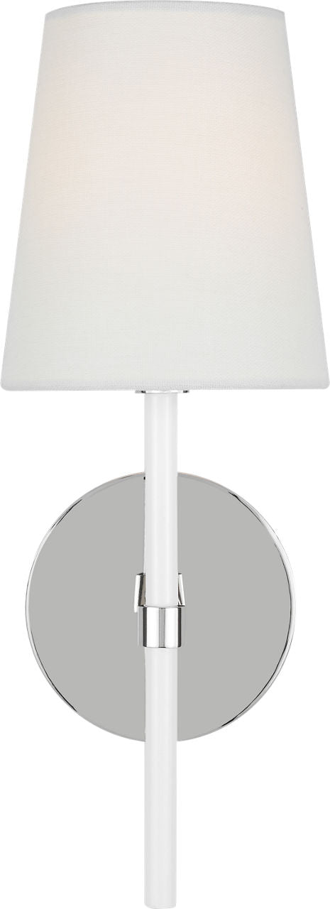 Monroe Small Sconce | Polished Nickel and Glossy White