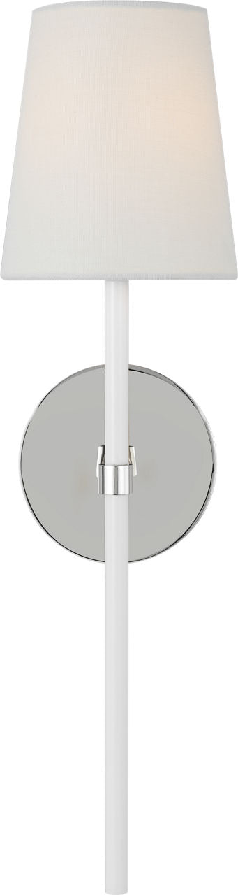 Monroe Tail Sconce | Polished Nickel and Glossy White