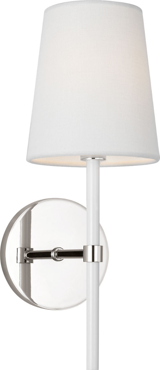 Monroe Small Sconce | Polished Nickel and Glossy White