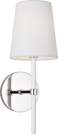 Monroe Small Sconce | Polished Nickel and Glossy White