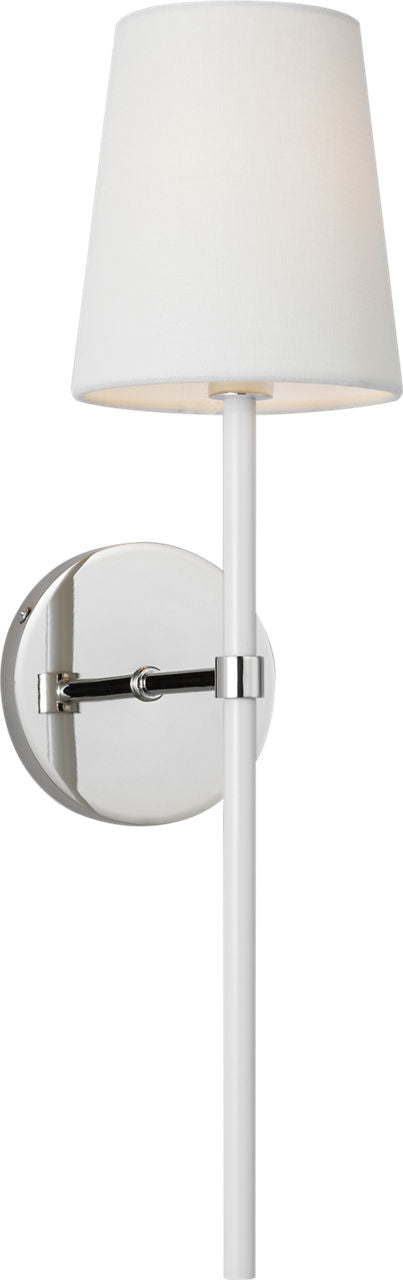 Monroe Tail Sconce | Polished Nickel and Glossy White
