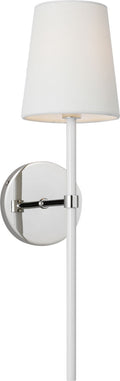 Monroe Tail Sconce | Polished Nickel and Glossy White