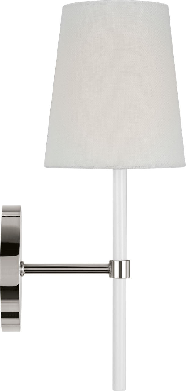 Monroe Small Sconce | Polished Nickel and Glossy White