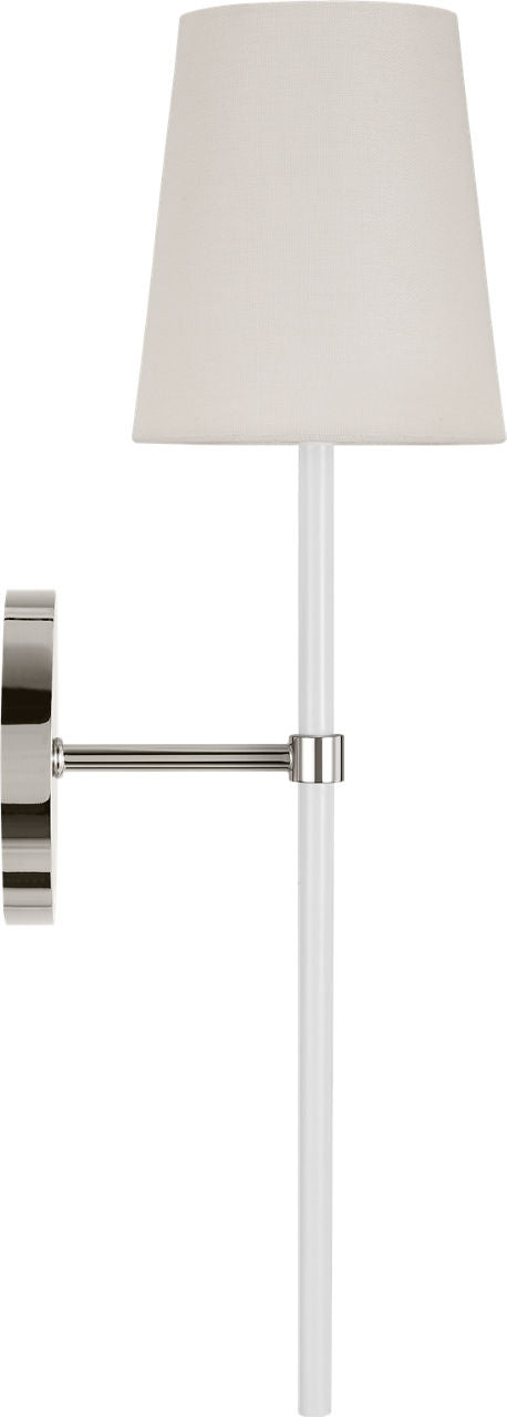 Monroe Tail Sconce | Polished Nickel and Glossy White