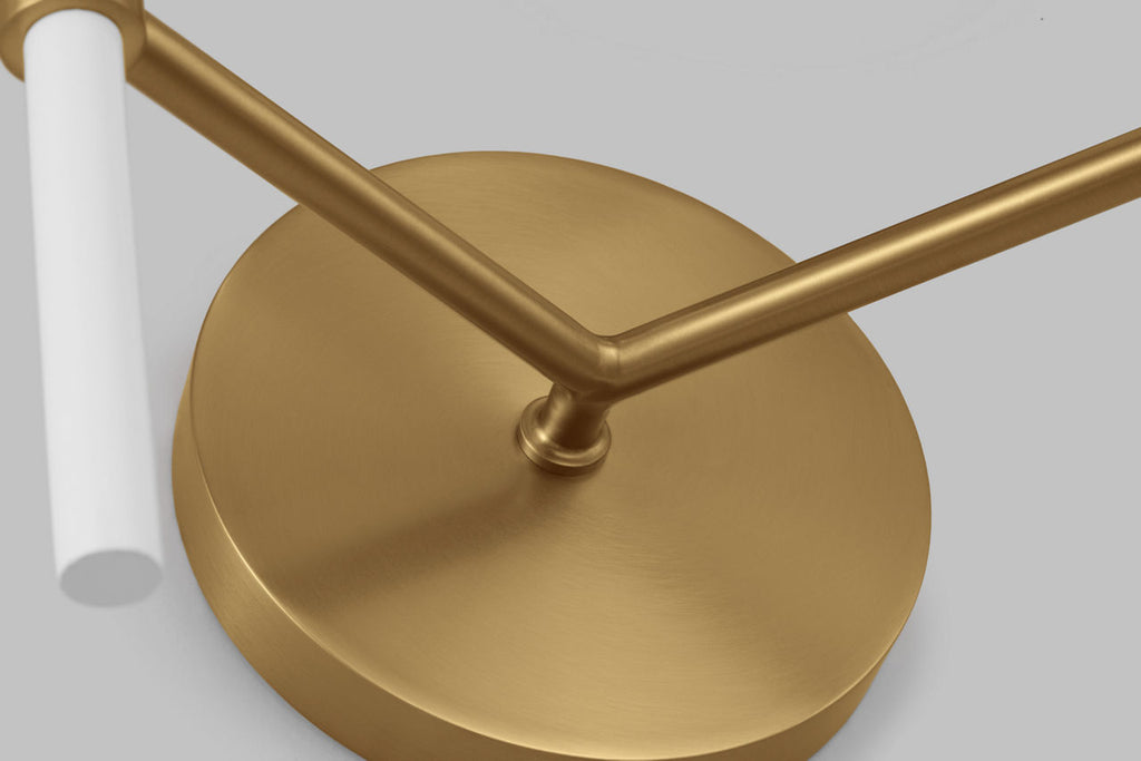 Monroe Double Sconce | Burnished Brass and Glossy White