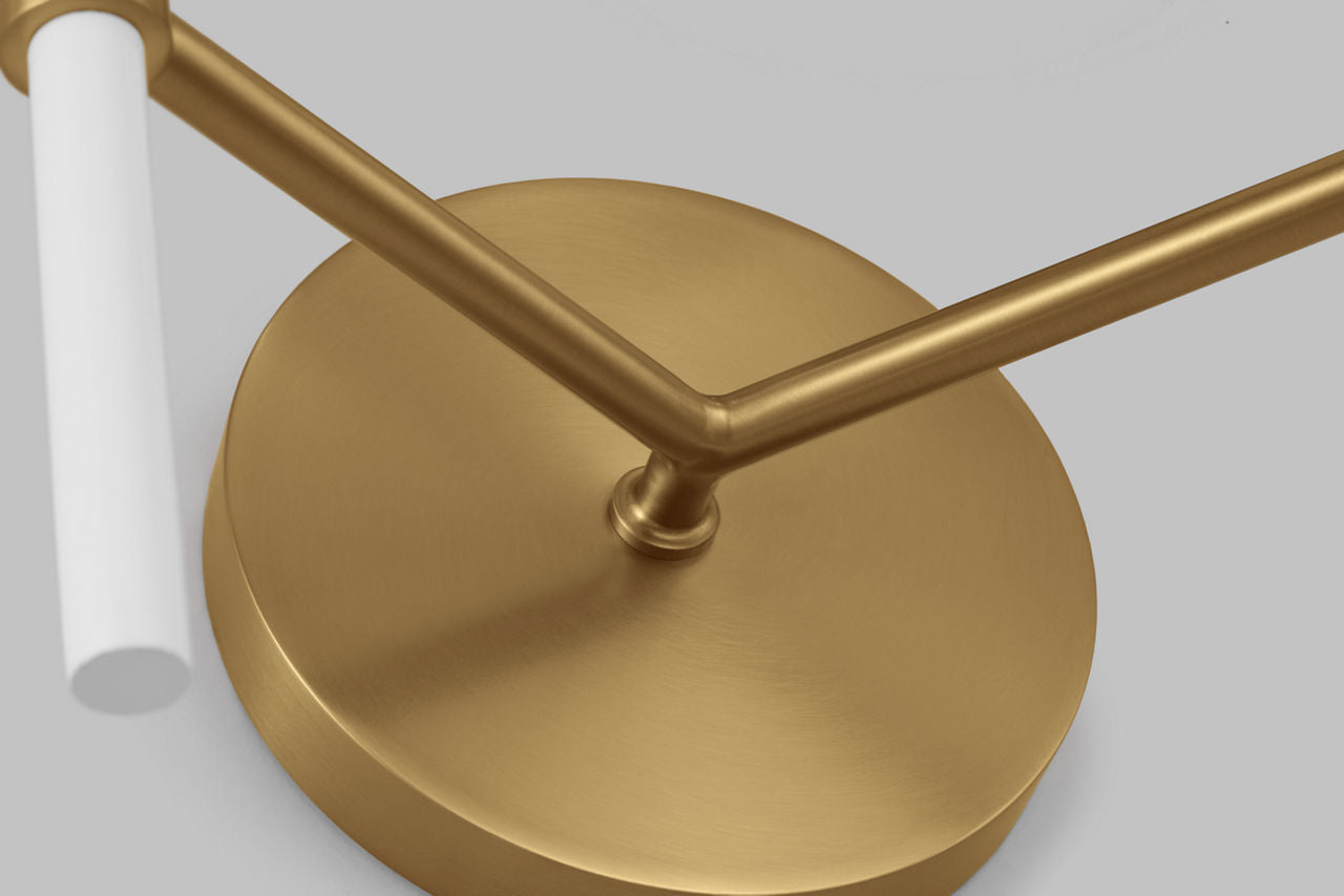 Monroe Double Sconce | Burnished Brass and Glossy White