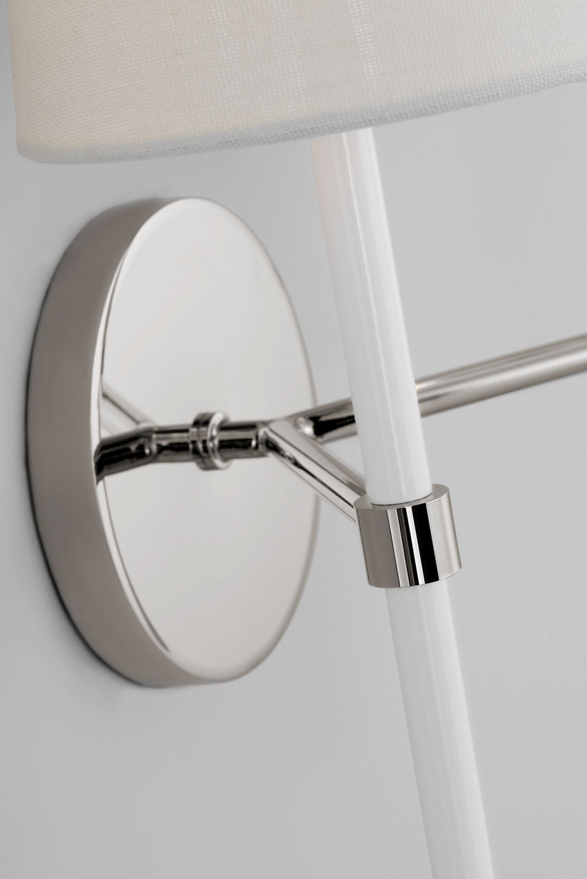 Monroe Double Sconce | Polished Nickel and Glossy White