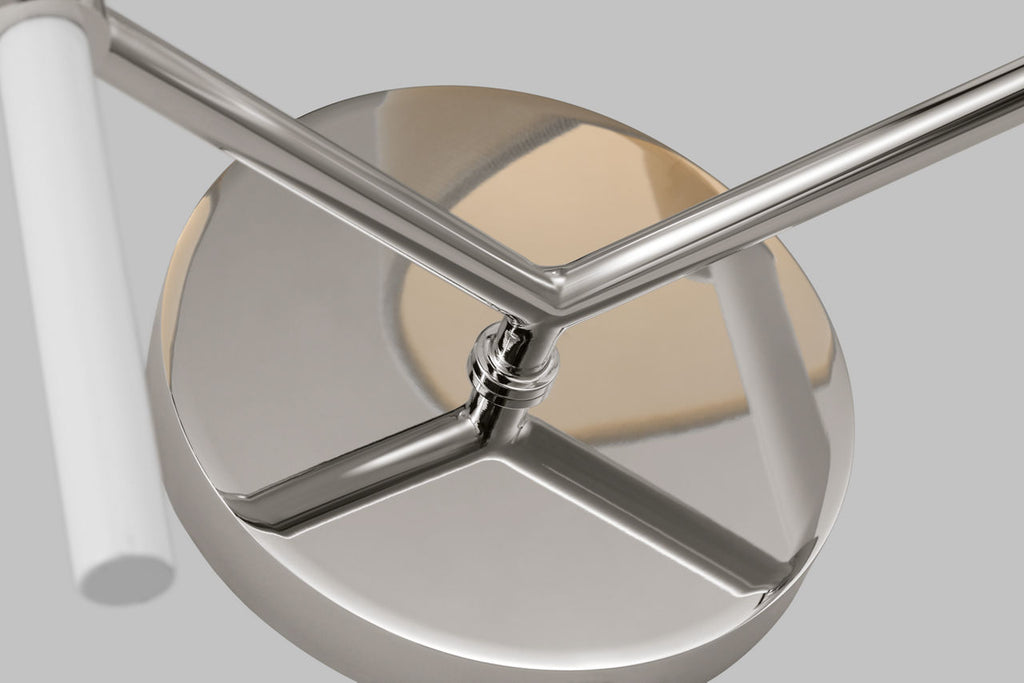 Monroe Double Sconce | Polished Nickel and Glossy White