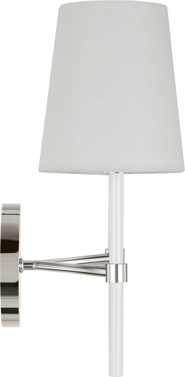 Monroe Double Sconce | Polished Nickel and Glossy White