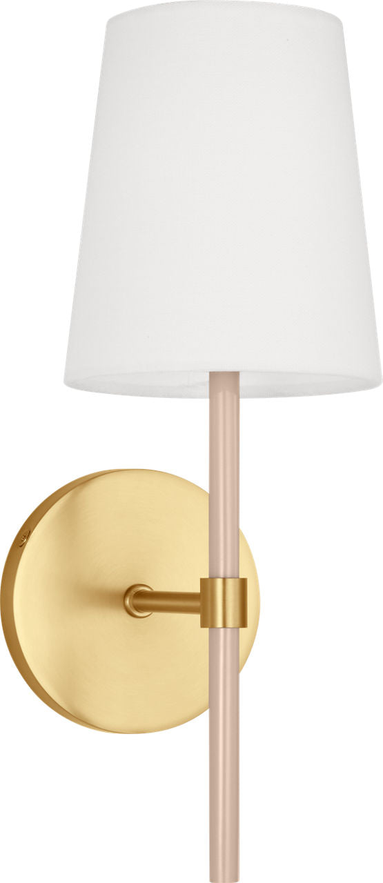 Monroe Small Sconce | Burnished Brass and Blush