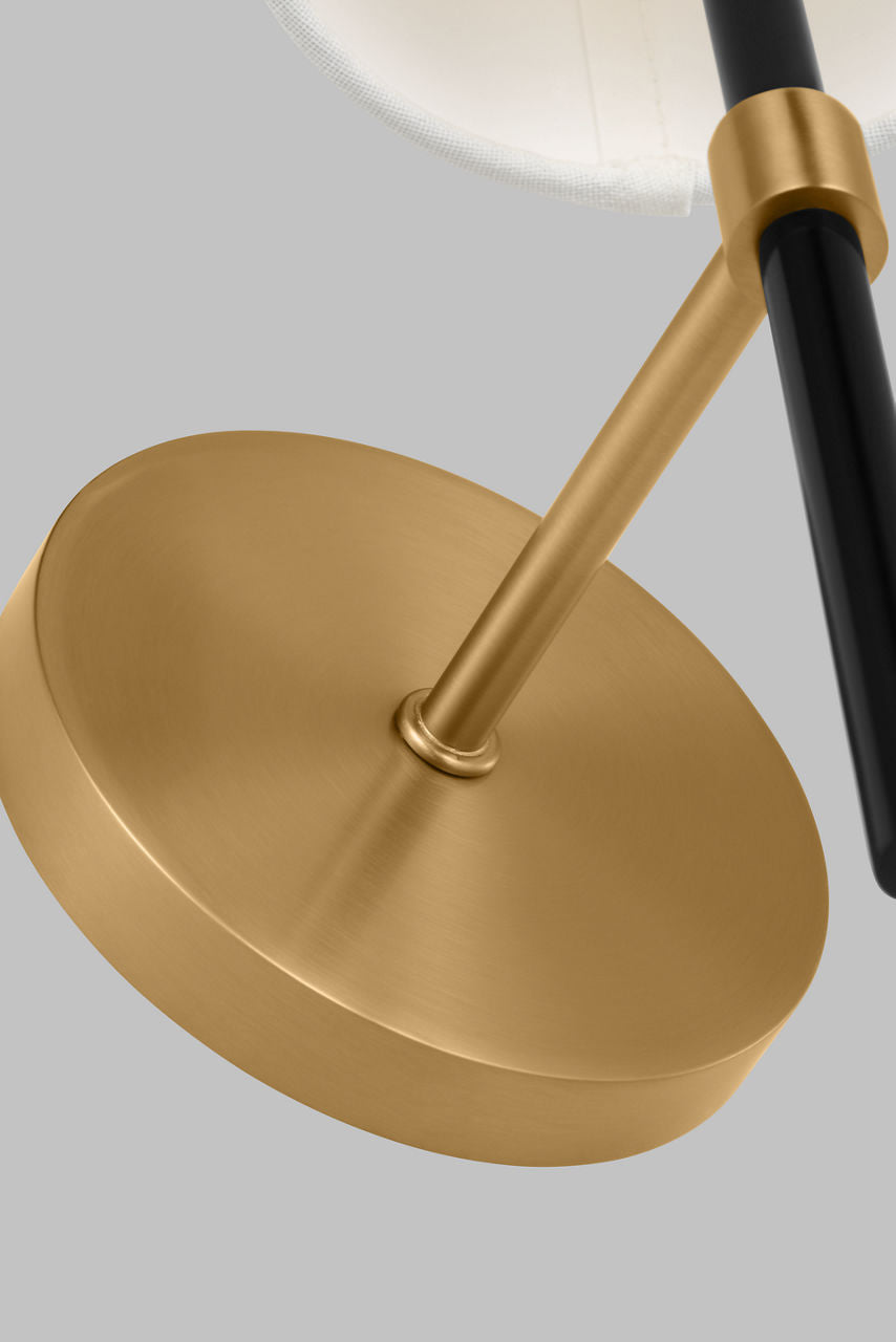 Monroe Small Sconce | Burnished Brass and Glossy Black