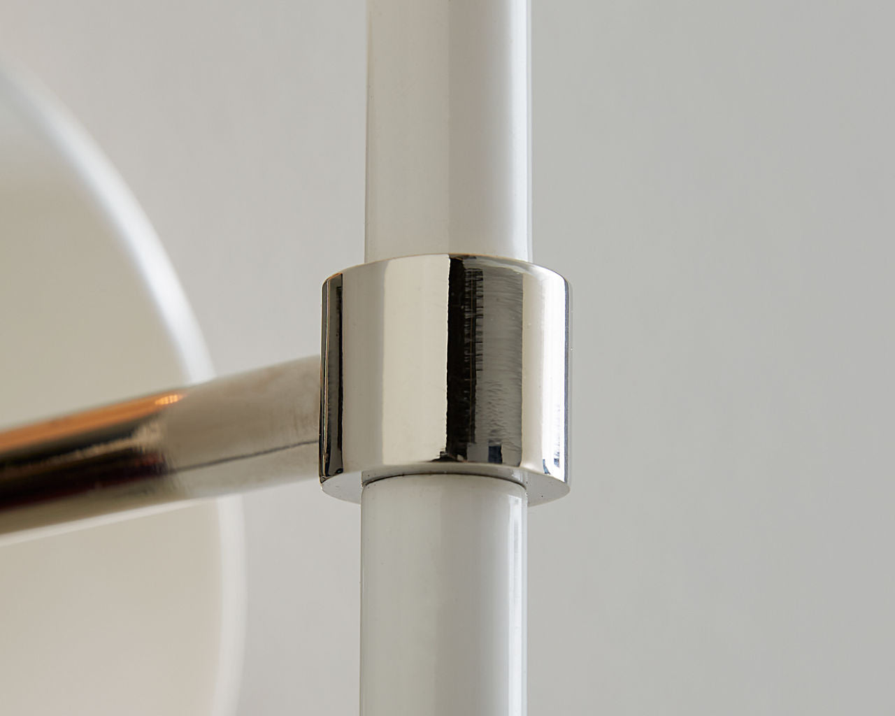 Monroe Small Sconce | Polished Nickel and Glossy White