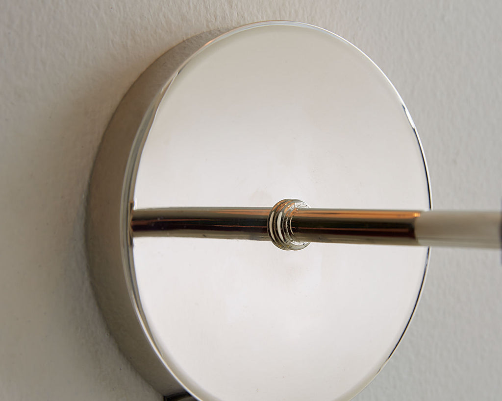 Monroe Small Sconce | Polished Nickel and Glossy White