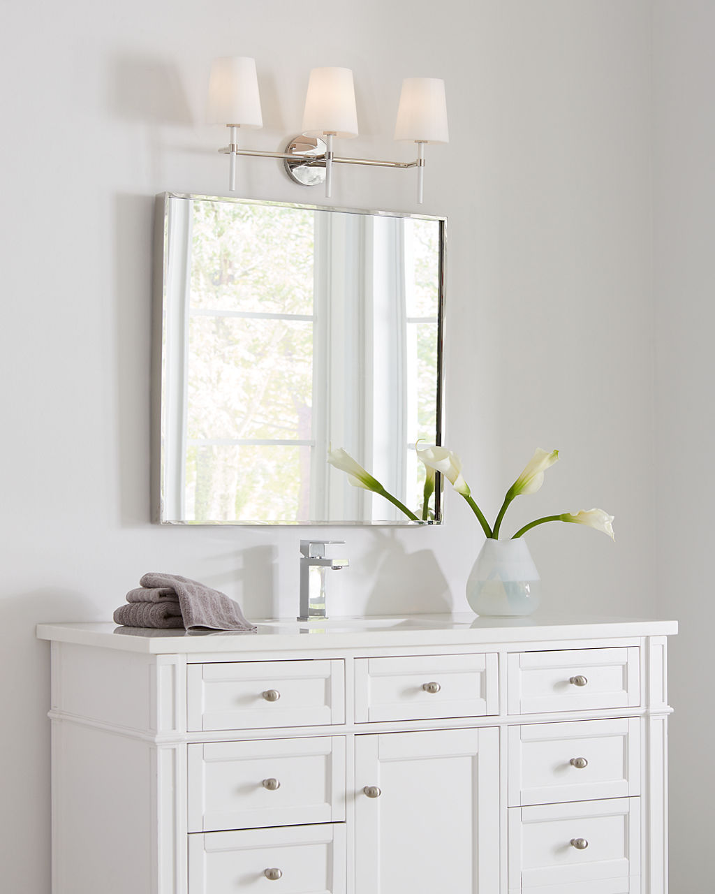 Monroe 3-Light Bath Sconce | Polished Nickel