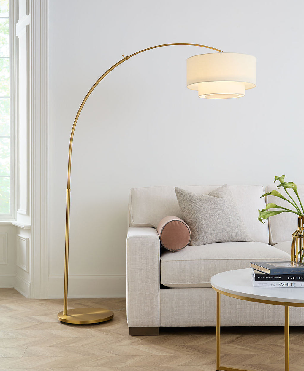 Sawyer Floor Lamp Burnished Brass Bulbs Inc