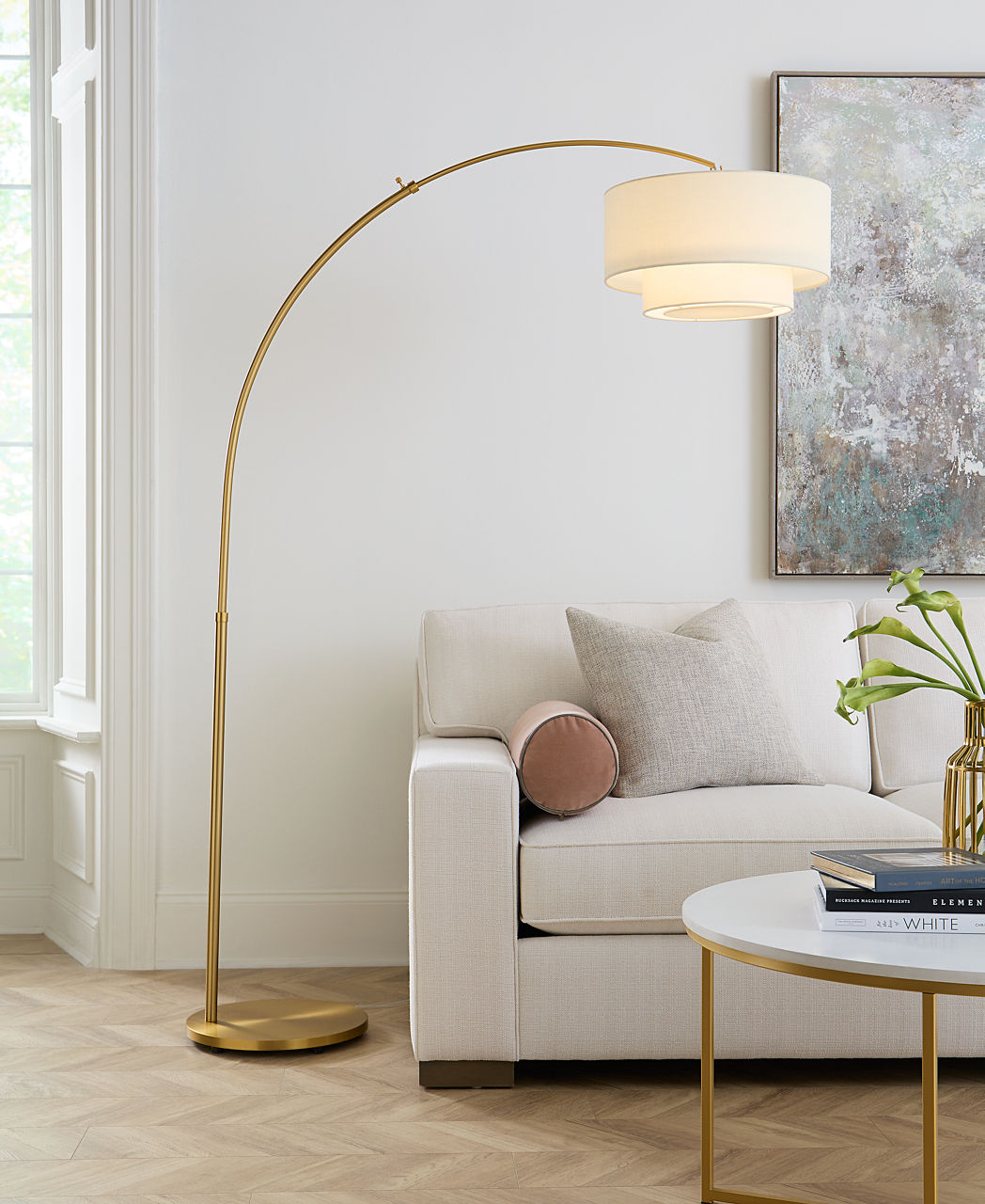Sawyer Floor Lamp Burnished Brass Bulbs Inc