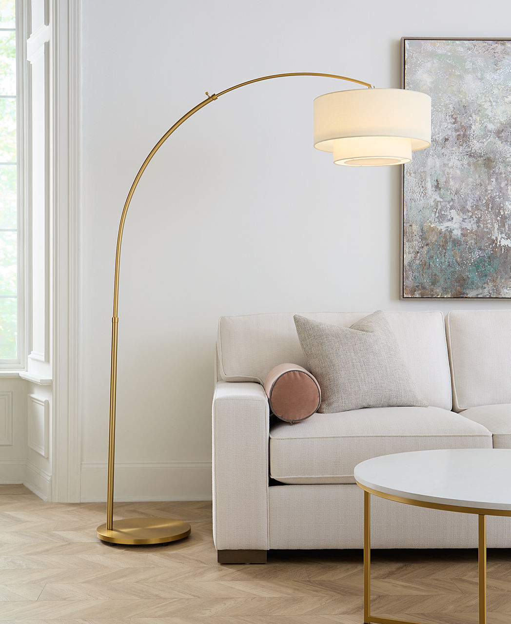 Sawyer Floor Lamp Burnished Brass Bulbs Inc