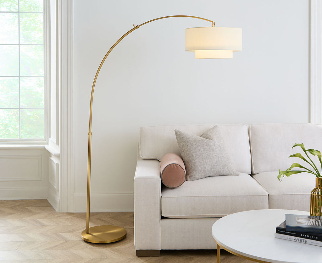 Sawyer Floor Lamp Burnished Brass Bulbs Inc