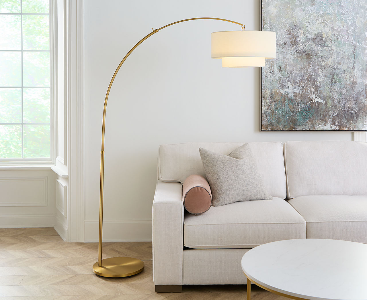 Sawyer Floor Lamp Burnished Brass Bulbs Inc