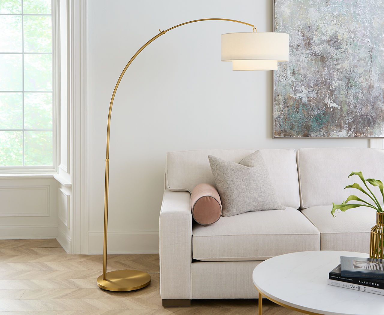 Sawyer Floor Lamp Burnished Brass Bulbs Inc