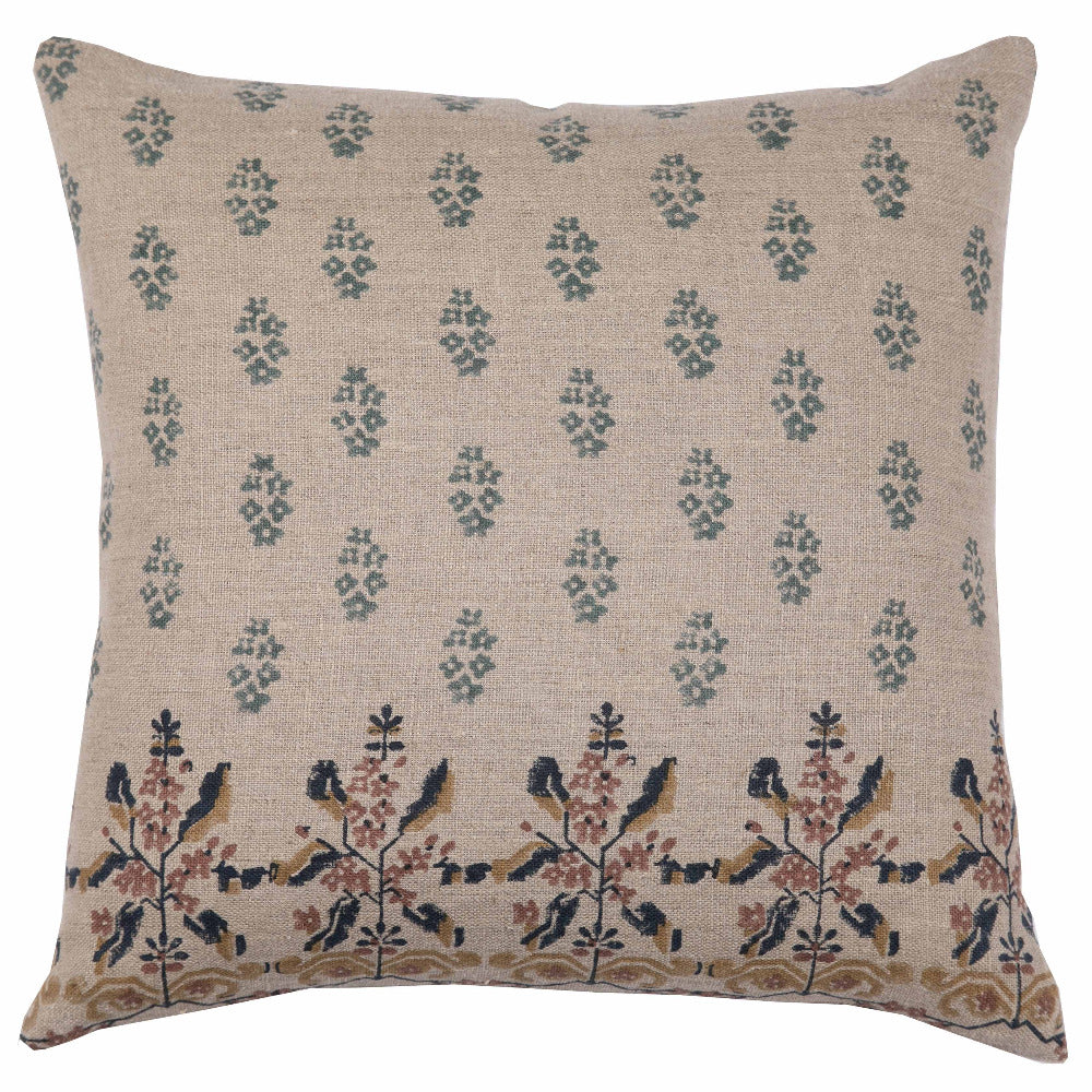 Kumkum Teal Pillow