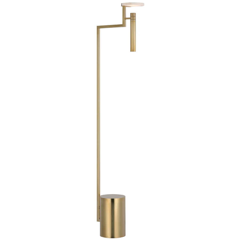 Melange 52" Floating Disc Floor Lamp | Antique-Burnished Brass | Alabaster