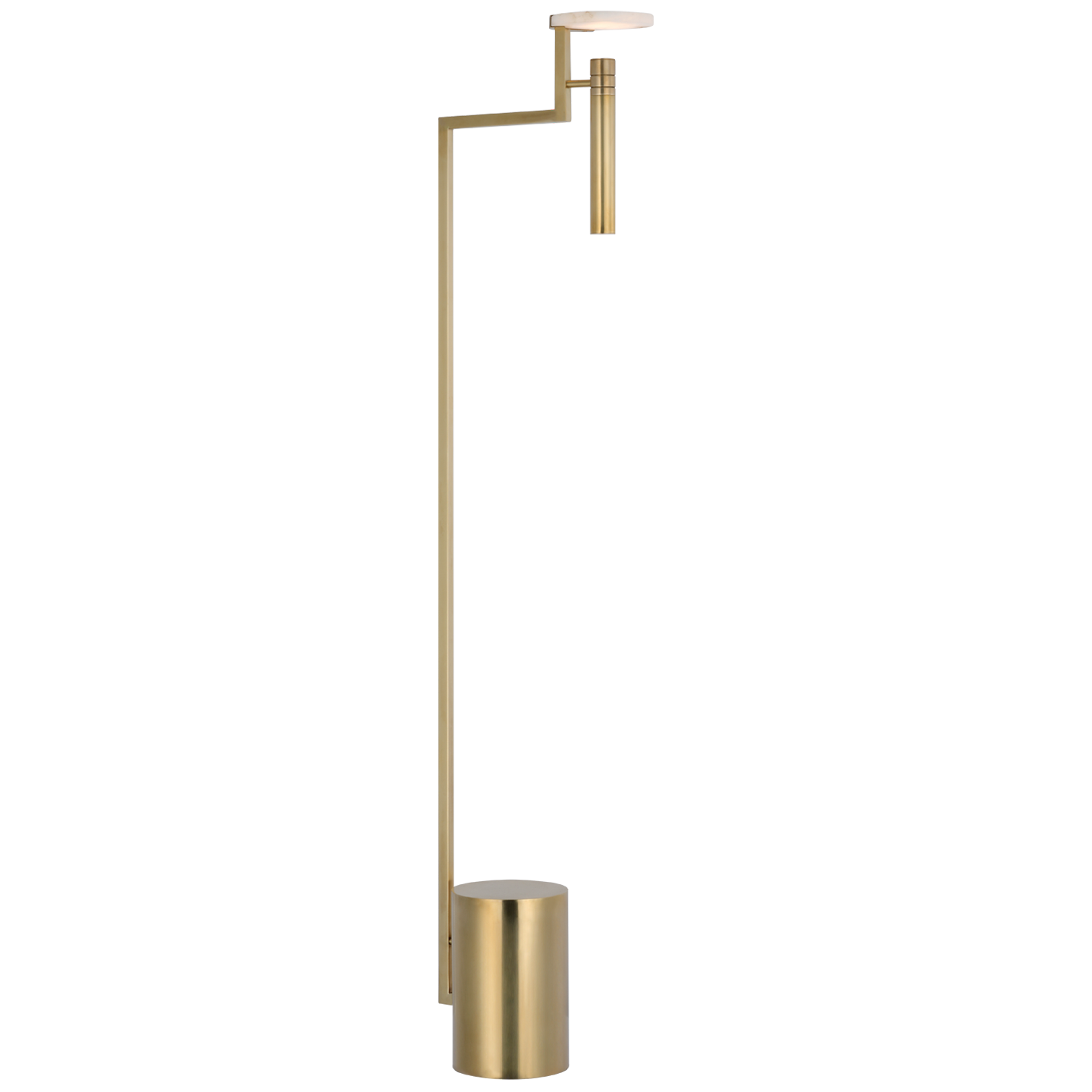 Melange 52" Floating Disc Floor Lamp | Antique-Burnished Brass | Alabaster