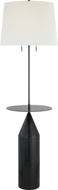 Zephyr Large Floor Light | Aged Iron | Linen Shade