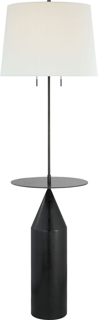 Zephyr Large Floor Light | Aged Iron | Linen Shade