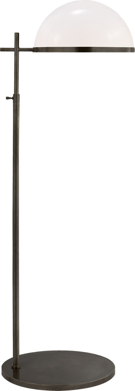 Dulcet Medium Pharmacy Floor Lamp | Bronze | White Glass