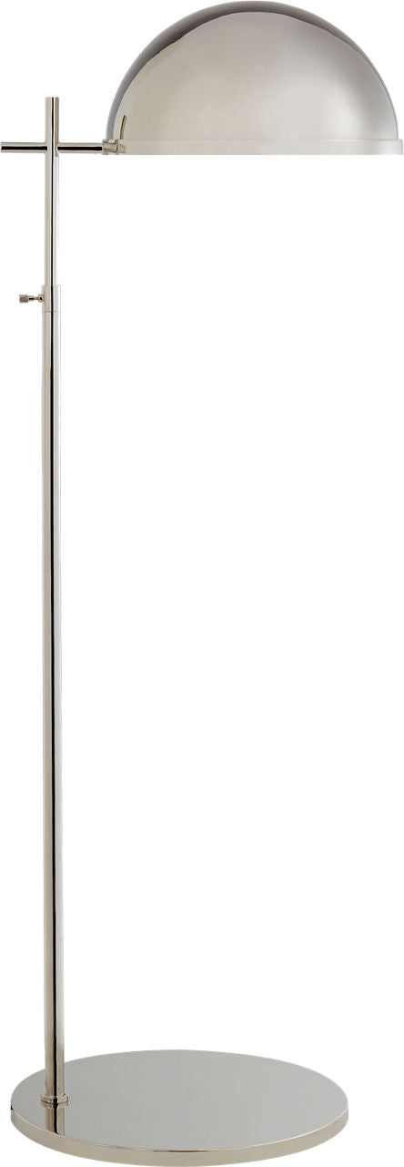 Dulcet Medium Pharmacy Floor Lamp | Polished Nickel | Polished Nickel Shade