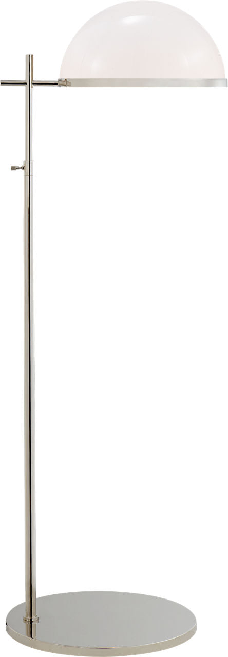 Dulcet Medium Pharmacy Floor Lamp | Polished Nickel | White Glass