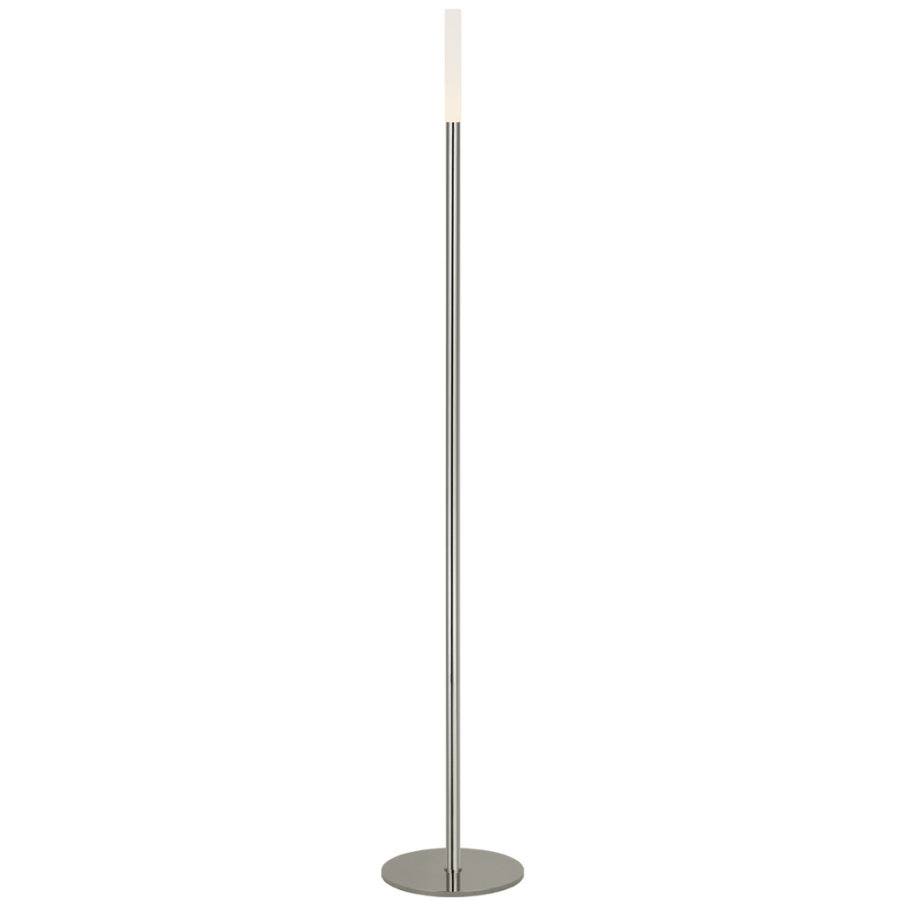 Rousseau 60" Floor Lamp | Polished Nickel | Etched Crystal