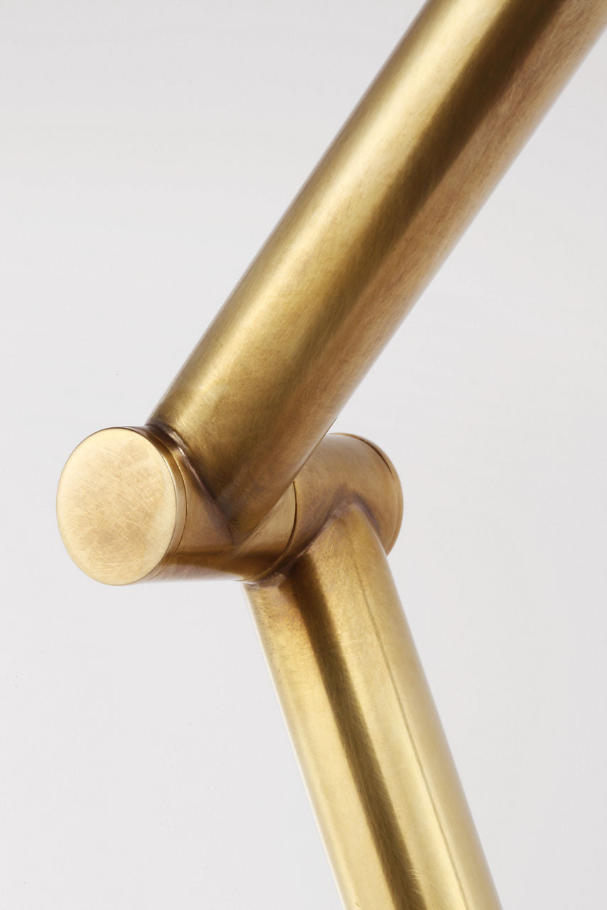 Cona Large Articulating Floor Lamp | Antique-Burnished Brass