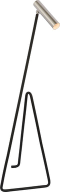 Flesso Small Floor Lamp | Matte Black and Polished Nickel
