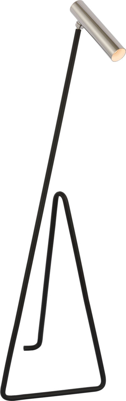 Flesso Small Floor Lamp | Matte Black and Polished Nickel