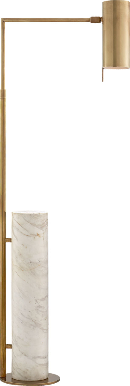 Alma Floor Lamp | Antique-Burnished Brass and White Marble