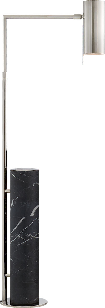 Alma Floor Lamp | Polished Nickel and Black Marble