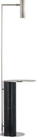 Alma Tray Table Floor Lamp | Polished Nickel and Black Marble