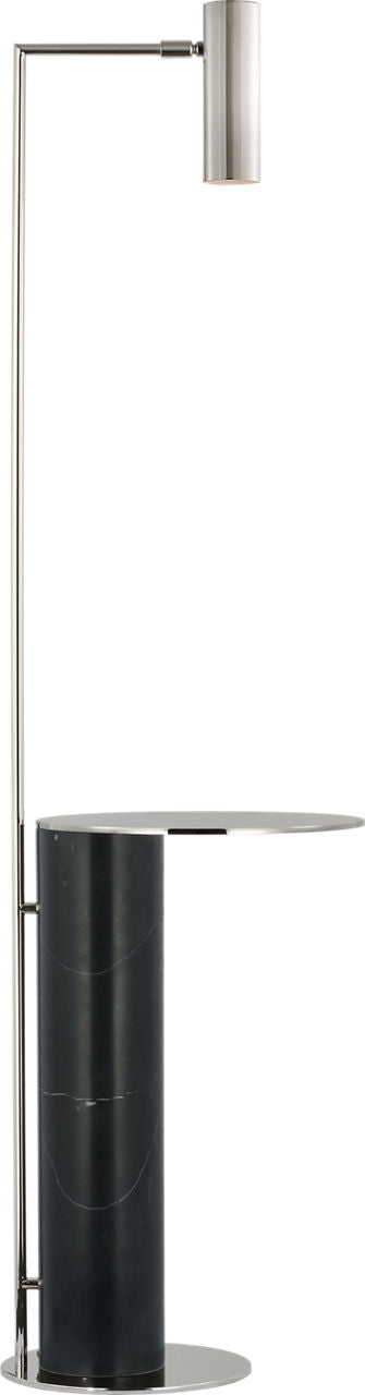 Alma Tray Table Floor Lamp | Polished Nickel and Black Marble