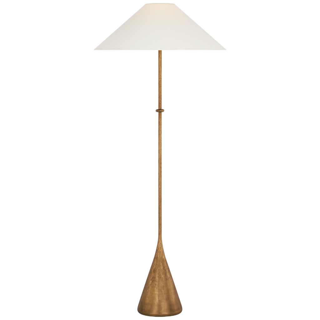 Zealous 62" Floor Lamp | Museum Brass | Linen Shade