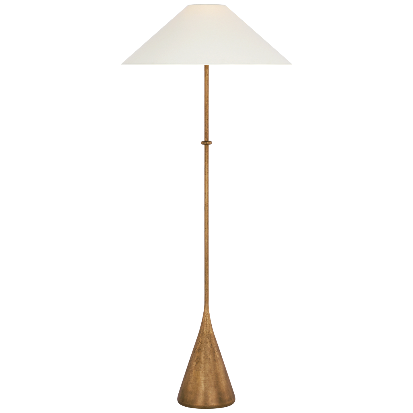 Zealous 62" Floor Lamp | Museum Brass | Linen Shade