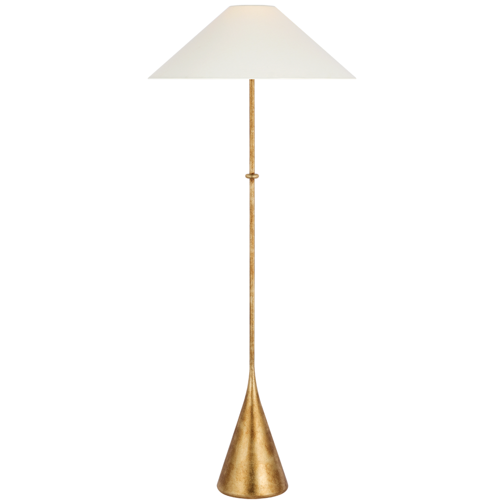 Zealous 62" Floor Lamp | Museum Gild | Linen Shade