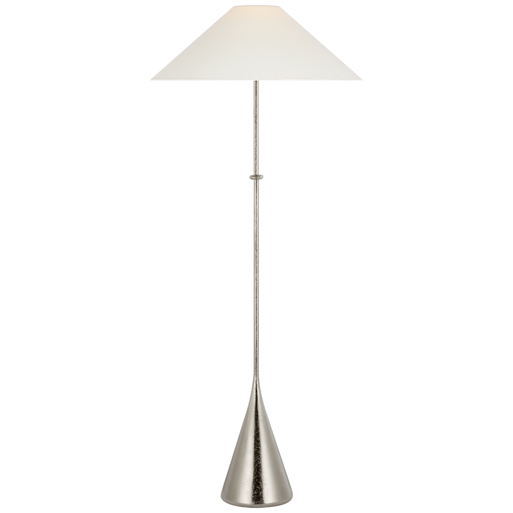 Zealous 62" Floor Lamp | Museum Nickel | Linen Shade